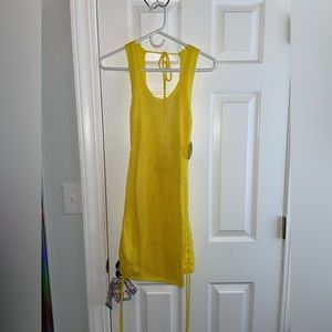 Neon Yellow, Backless Mini Dress